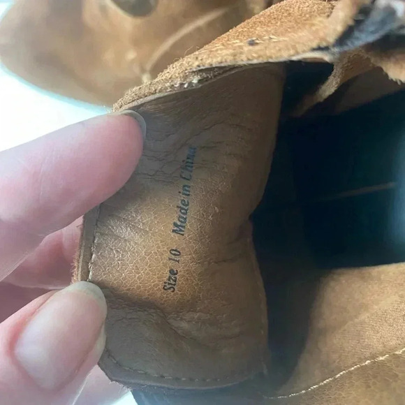 DOLCE VITA sueded lace-up cognac brown booties women’s sz 10 EUC heeled boots - Picture 14 of 14